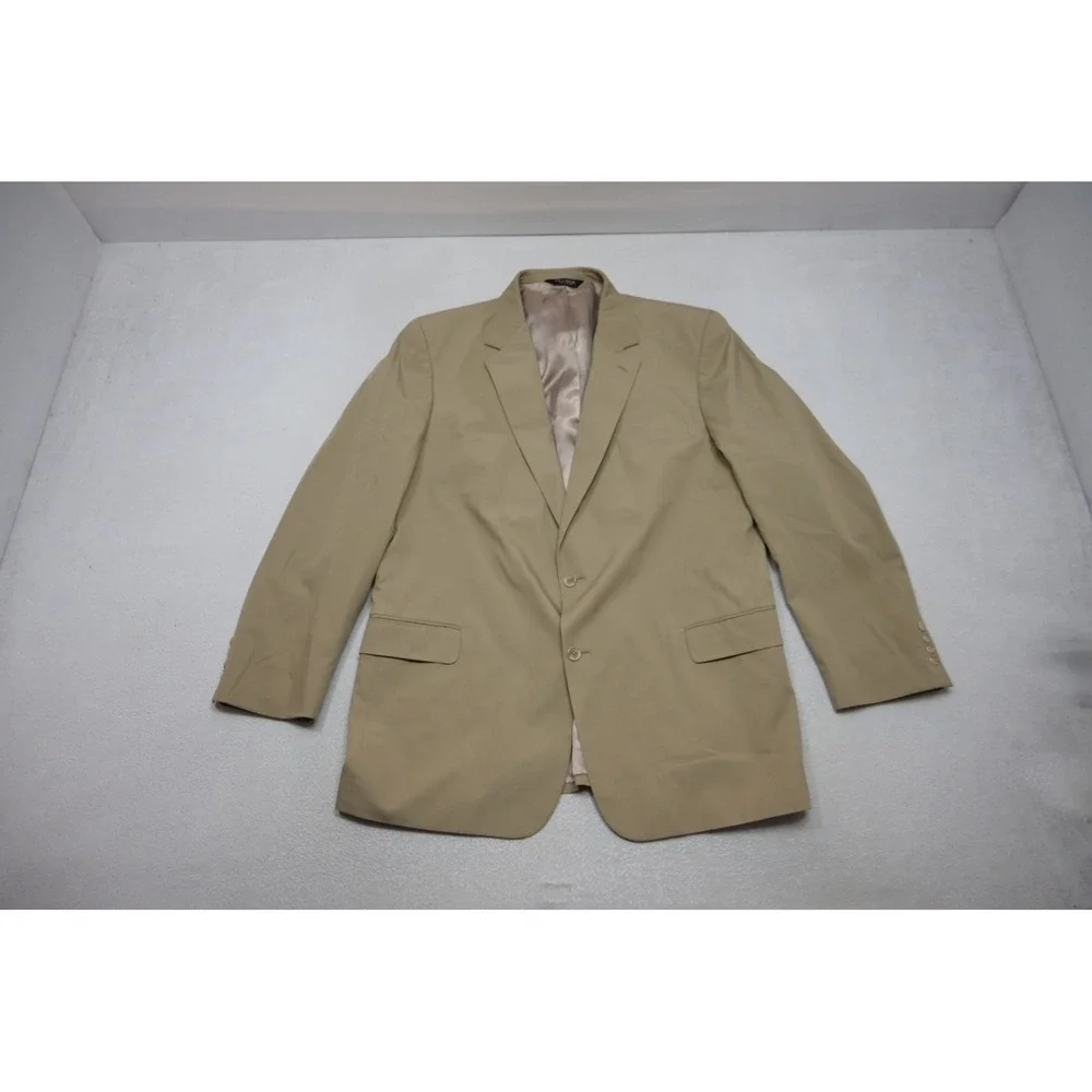 Jos. A. Bank 2 Piece Suit Mens 48XL 40x32 Tan Khaki Cotton Blend Two Button